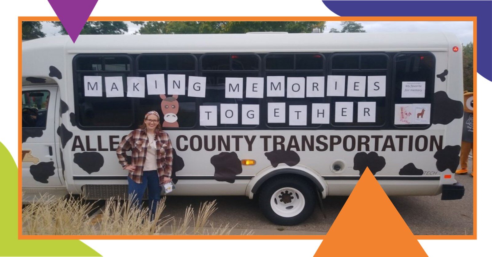 In Allegan County, Michigan, we were tasked with decorating one of the transit system's busses to fit the fair theme: Making Memories Together.